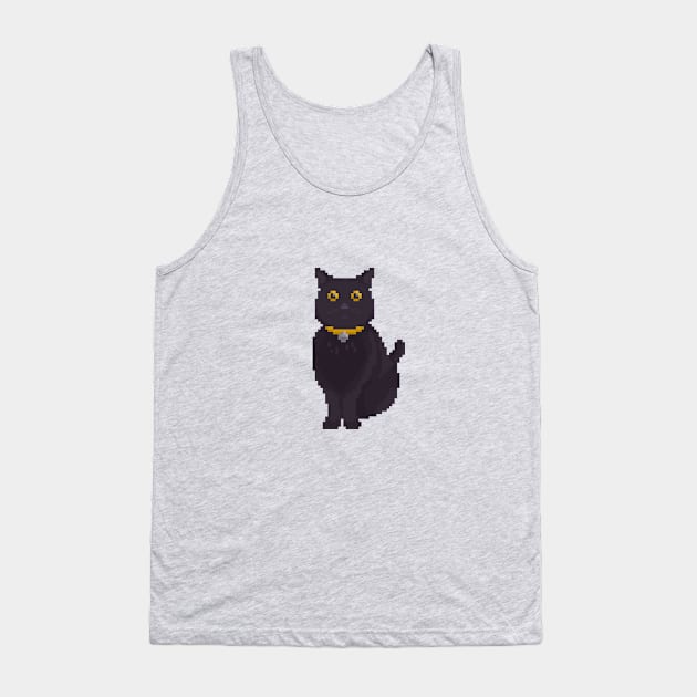 Black Cat Pixel Art Tank Top by toffany's